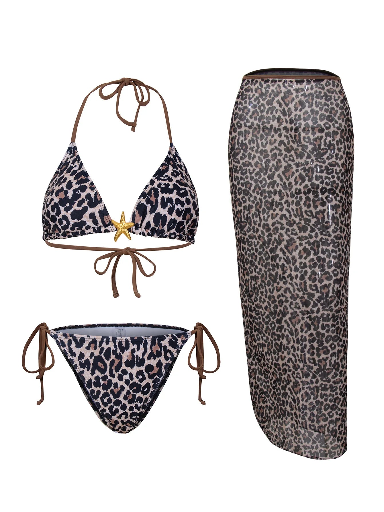 Bikini 3-częściowe z kwiatowym wzorem